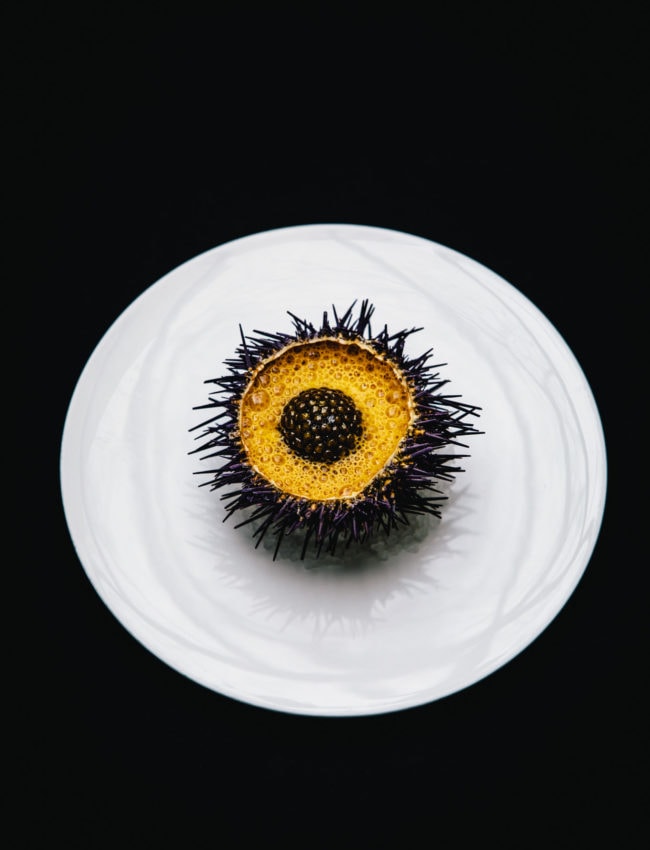 Sea Urchin dish at Restaurant Vinkeles - The Dylan Amsterdam