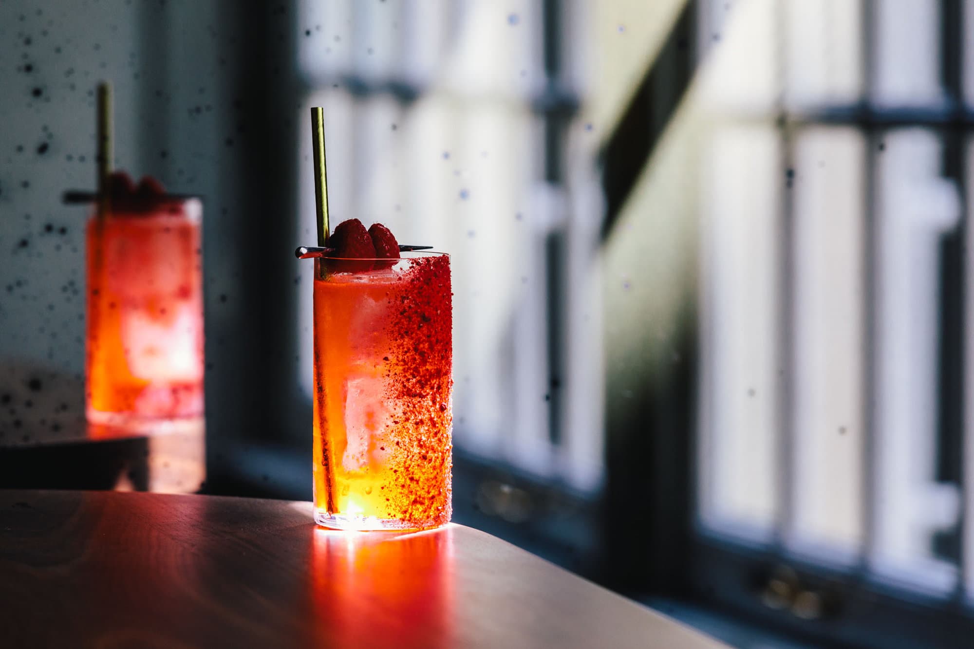 a fruity cocktail at luxury boutique hotel The Dylan in its Bar Brasserie OCCO