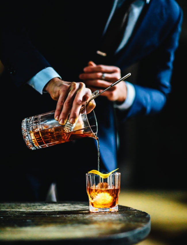 A cocktail named Negroni at Bar Brasserie OCCO in The Dylan Amsterdam