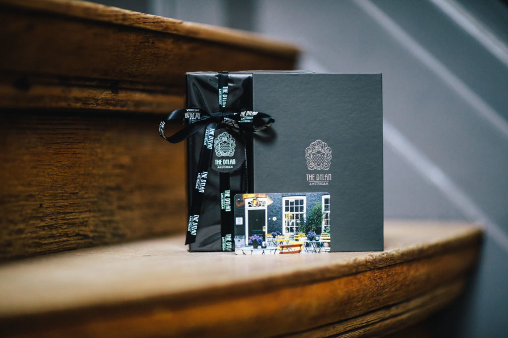 Gift card from luxury boutique hotel The Dylan Amsterdam, member of the leading hotels of the world.