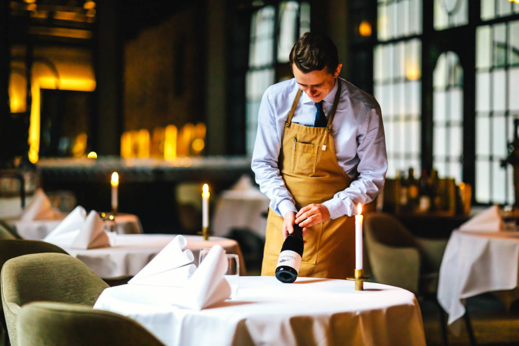 Sommelier, Jasper van Amerongen of 2 Michelin star Restaurant Vinkeles, in luxury boutique hotel The Dylan Amsterdam, member of the Leading Hotels of the World.