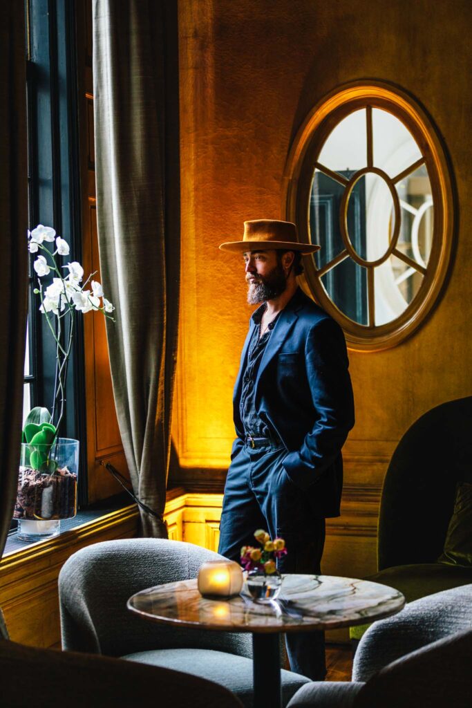 Ry X, musician in the lounge of The Dylan Amsterdam hotel, member of The Leading Hotels of The World