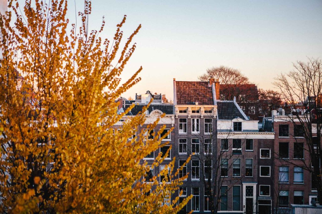 Autumn views over the Keizersgracht at The Dylan Amsterdam, part of Leading Hotels of the World